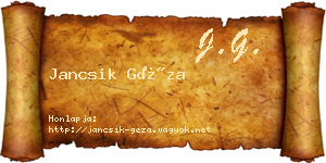 Jancsik Géza névjegykártya