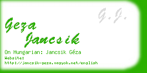 geza jancsik business card